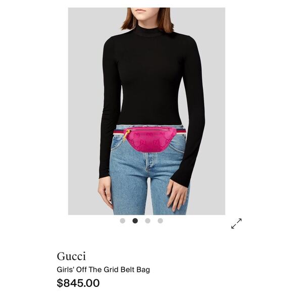 Gucci Childrens Pink Off The Grid GG Logo Belt Bag Fanny Pack - Picture 16 of 16